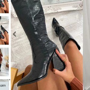 Thats So Fetch EDORA KNEE-HIGH BOOT - BLACK CROC